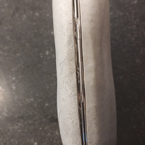 Bottega Veneta Frame Chain Clutch Pebble Rock Mini Stone Bag-Used- Grey - Picture 13 of 14